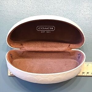 COACH sunglasses case. Hard..cream color withtan felt like interior.